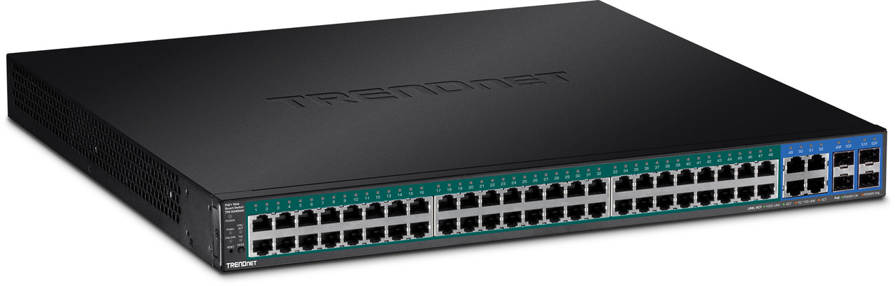 TPE-5048WS , Trendnet TPE-5048WS network switch Managed Gigabit Ethernet (10/100/1000) Power over Ethernet (PoE) 1U Black