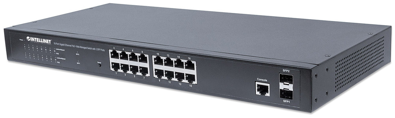 561198 , Intellinet 561198 network switch Managed L2+ Gigabit Ethernet (10/100/1000) Power over Ethernet (PoE) 1U Black