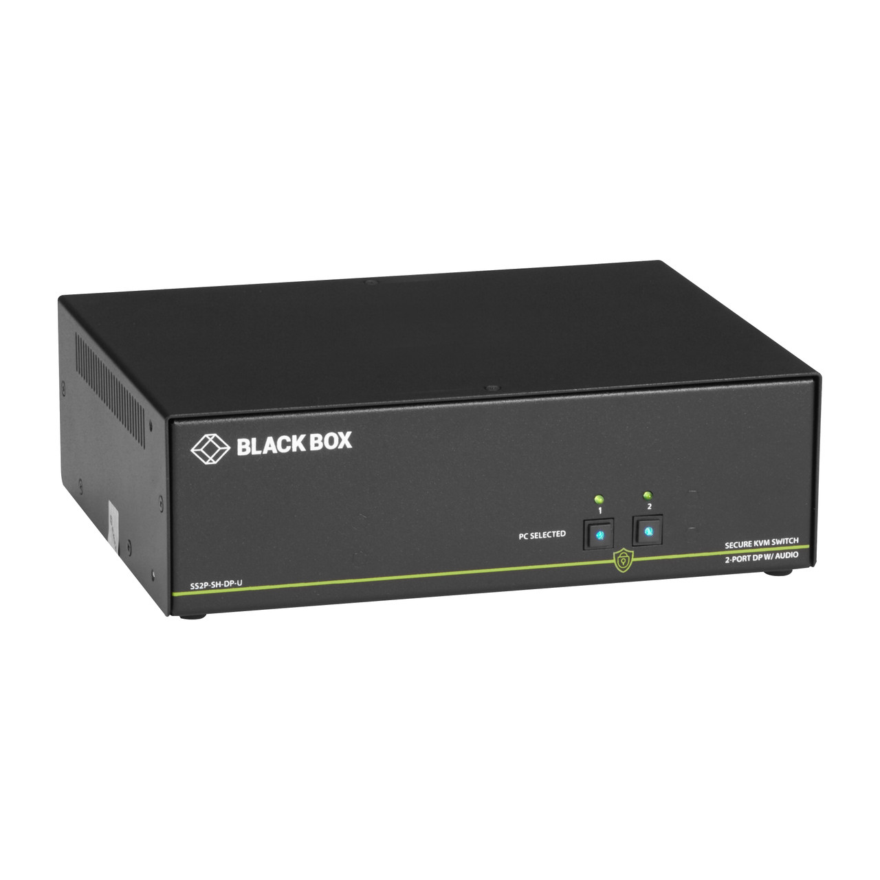 SS2P-SH-DP-UCAC , Black Box SECURE NIAP 3.0 - SINGLE-HEAD, DISPLAYPORT, CAC, 4K, 2-PORT KVM switch
