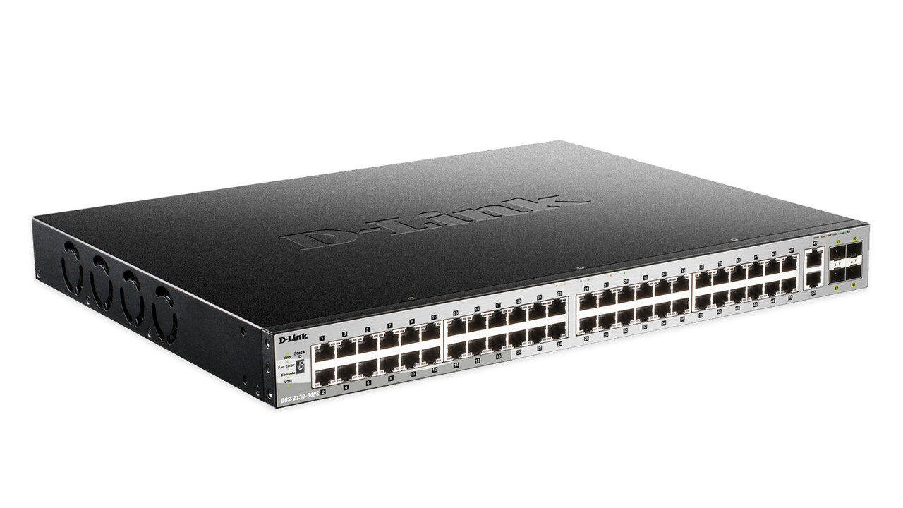 DGS-3130-54PS , D-Link DGS-3130-54PS Managed L3 Gigabit Ethernet (10/100/1000) Power over Ethernet (PoE) Black, Gray