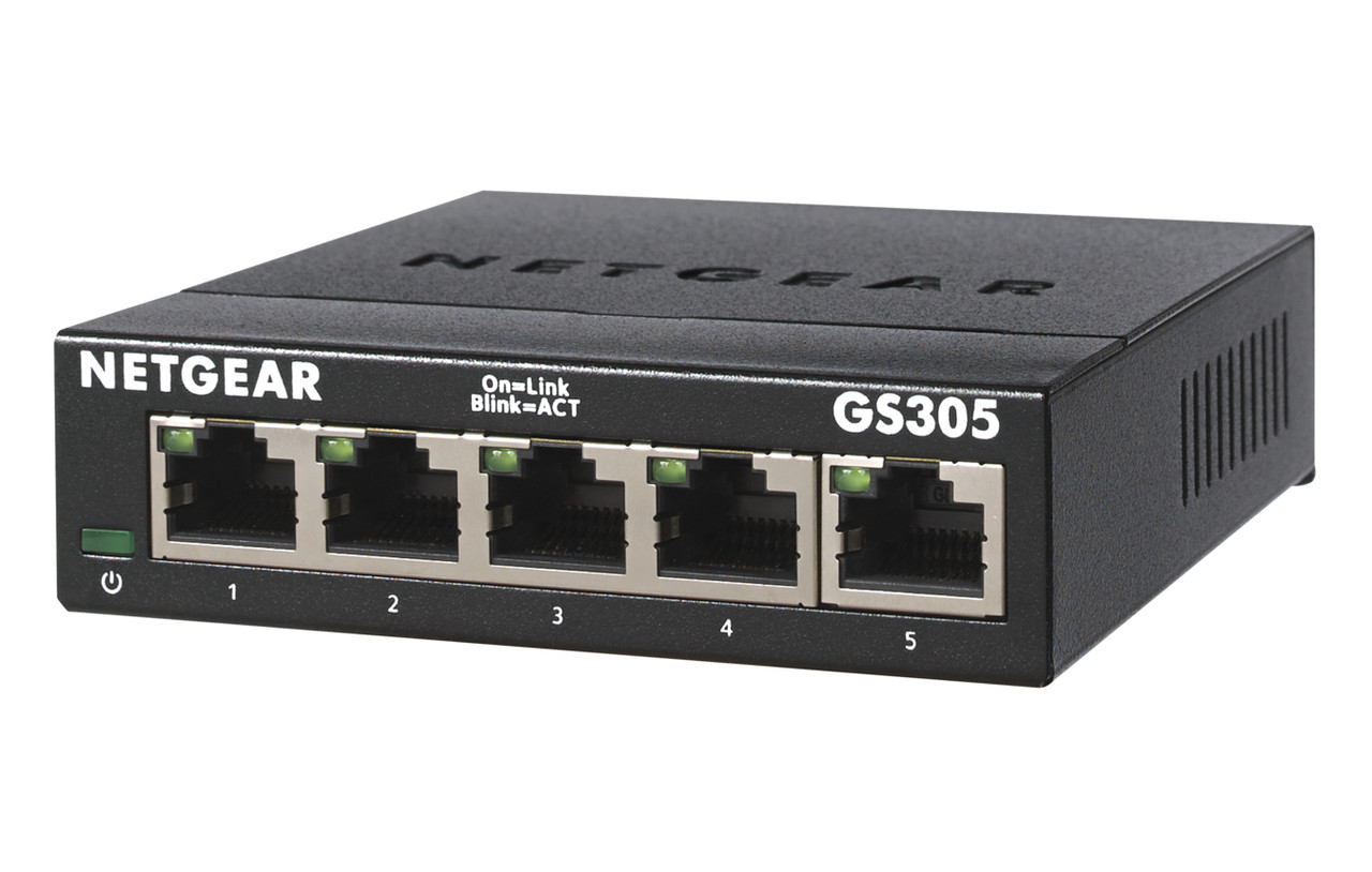 GS305-300PAS , NETGEAR GS305-300PAS network switch Unmanaged L2 Gigabit Ethernet (10/100/1000) Black