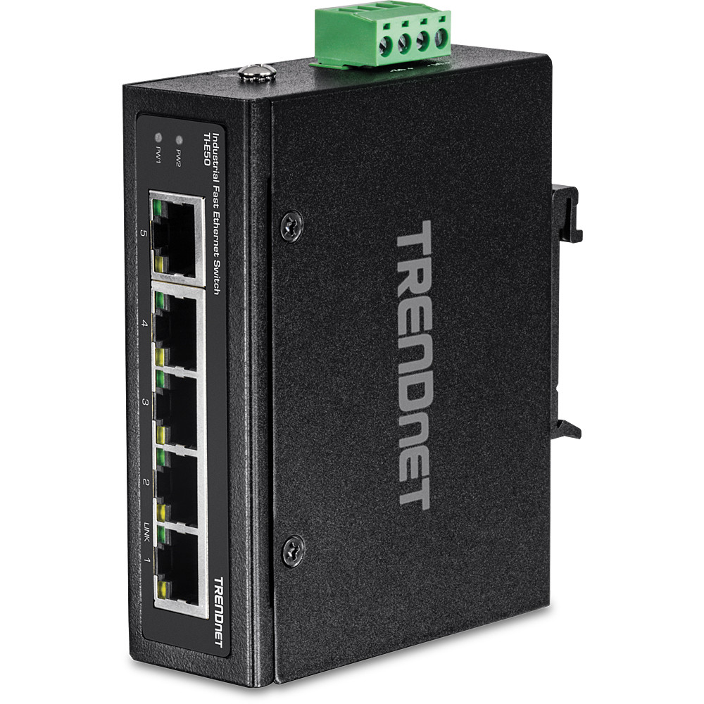 TI-E50 , Trendnet TI-E50 network switch Unmanaged Fast Ethernet (10/100) Black