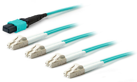 ADD-MPO-4LC2M5OM3 , AddOn Networks MPO to 4 x LC, 2m InfiniBand/fibre optic cable 78.7" (2 m) MPO/MTP OFNP Blue