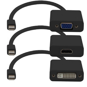 MDP2VGA-HDMI-DVI-B , AddOn Networks MDP2VGA-HDMI-DVI-B video cable adapter 7.87" (0.2 m) Mini DisplayPort VGA + HDMI + DVI Black