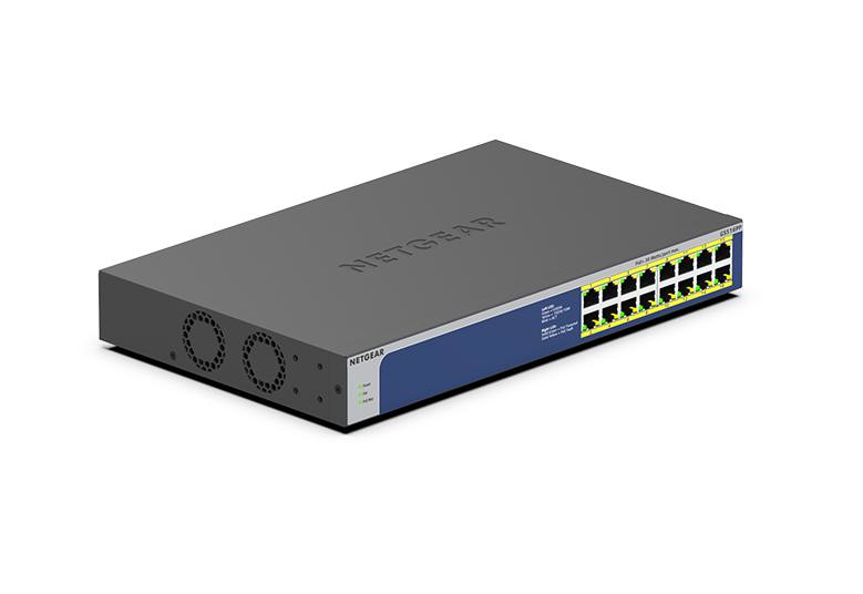 GS516PP-100NAS , NETGEAR GS516PP Unmanaged Gigabit Ethernet (10/100/1000) Power over Ethernet (PoE) 1U Blue, Gray