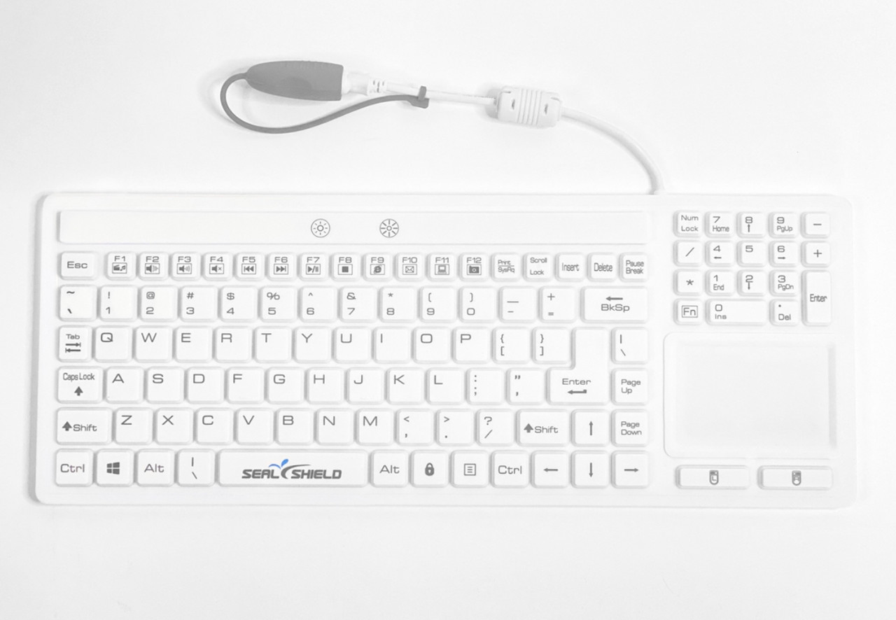 SW108PG , Seal Shield Seal Silk Glow keyboard Universal USB QWERTY US English White