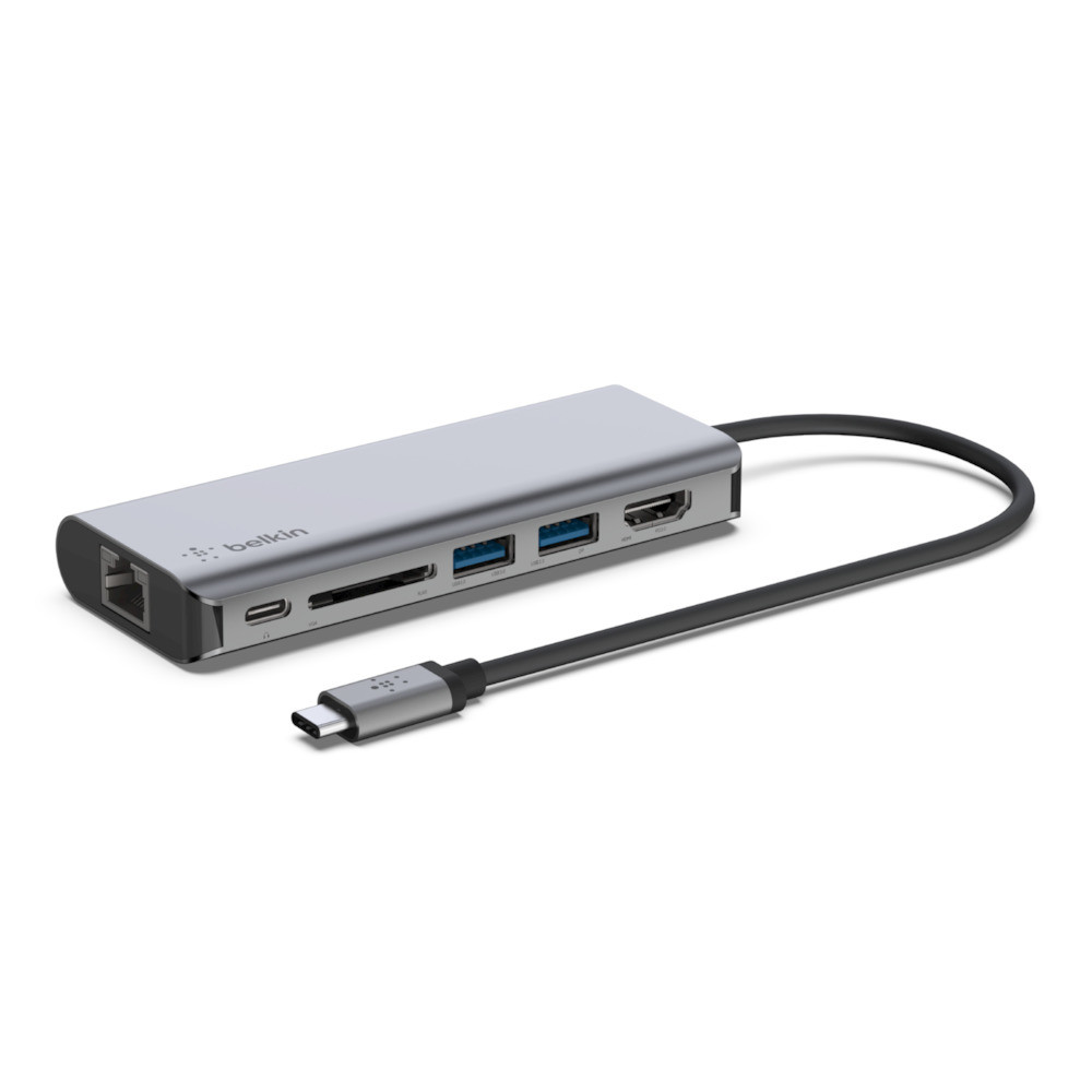 AVC008btSGY , Belkin AVC008BTSGY laptop dock/port replicator USB 3.2 Gen 1 (3.1 Gen 1) Type-C Black, Gray
