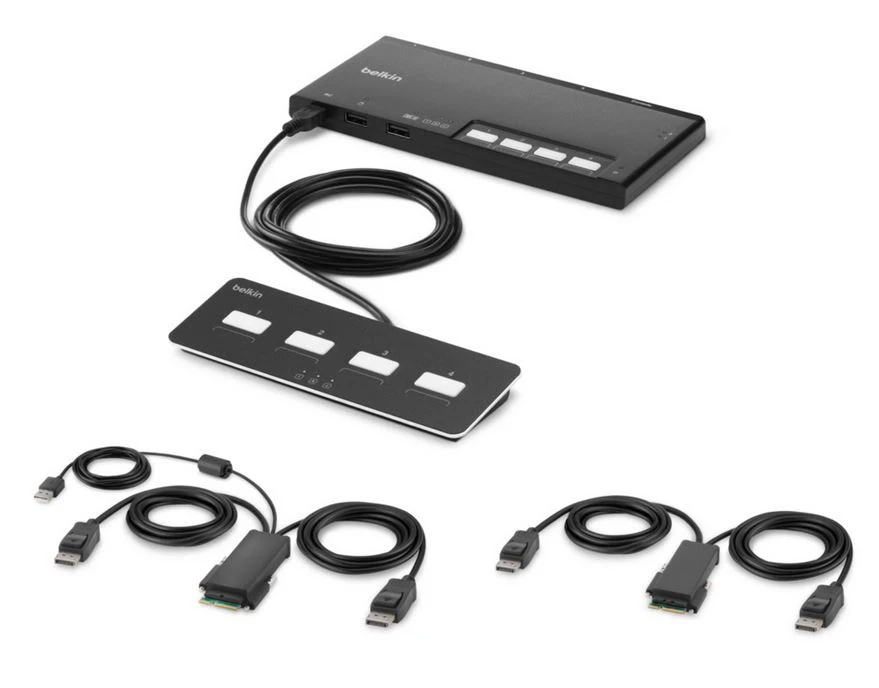 F1DN204MOD-PP-4 , Belkin F1DN204MOD-PP-4 KVM switch Black