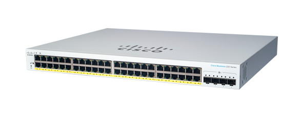 CBS220-48FP-4X-NA , Cisco CBS220-48FP-4X Managed L2 Gigabit Ethernet (10/100/1000) Power over Ethernet (PoE) White