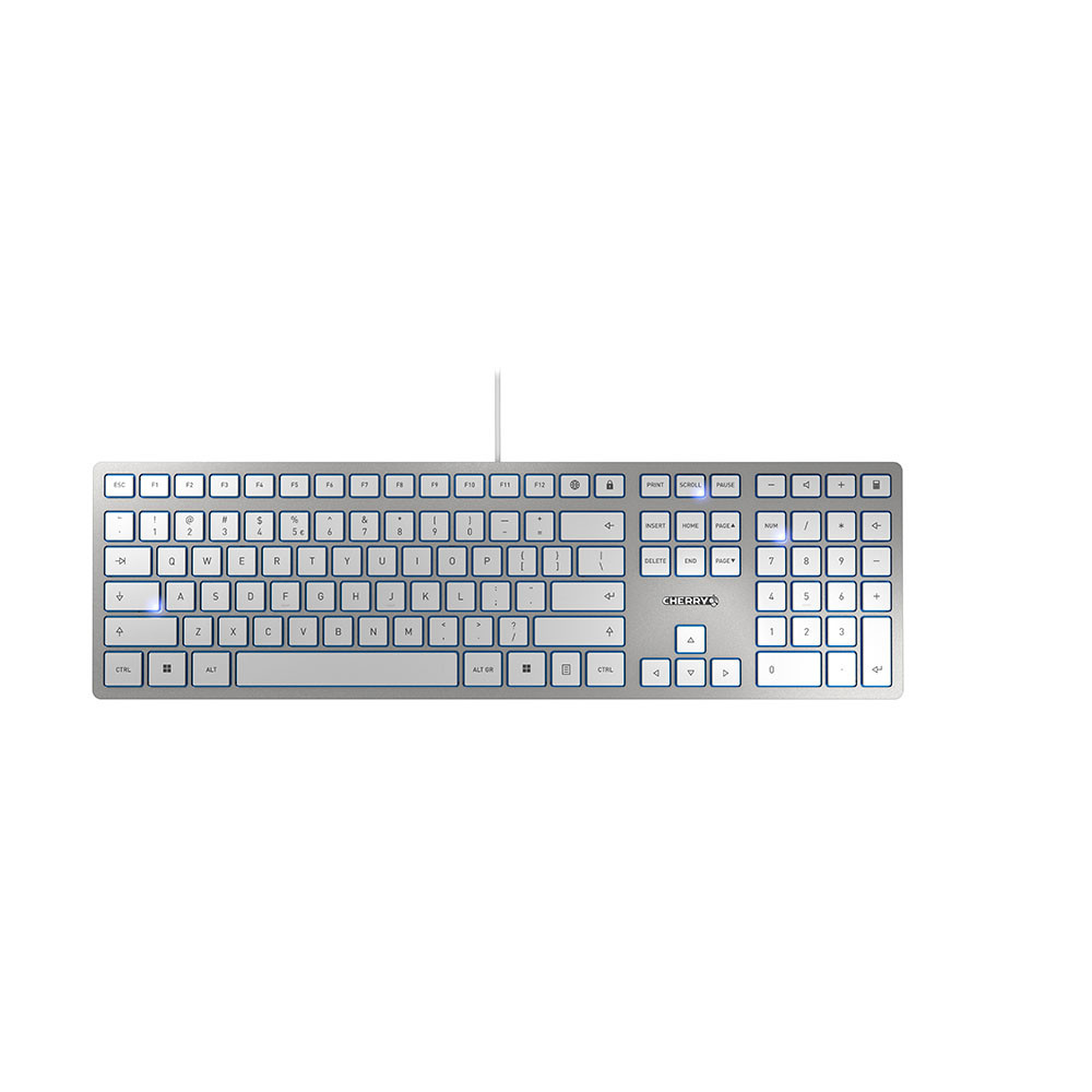 JK-1600EU-1 , CHERRY KC 6000 Slim keyboard USB US English Silver, White