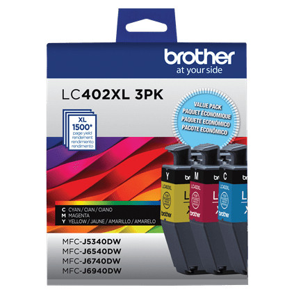 LC402XL3PKS , Brother LC402XL3PKS ink cartridge 1 pc(s) Original High (XL) Yield Cyan, Magenta, Yellow