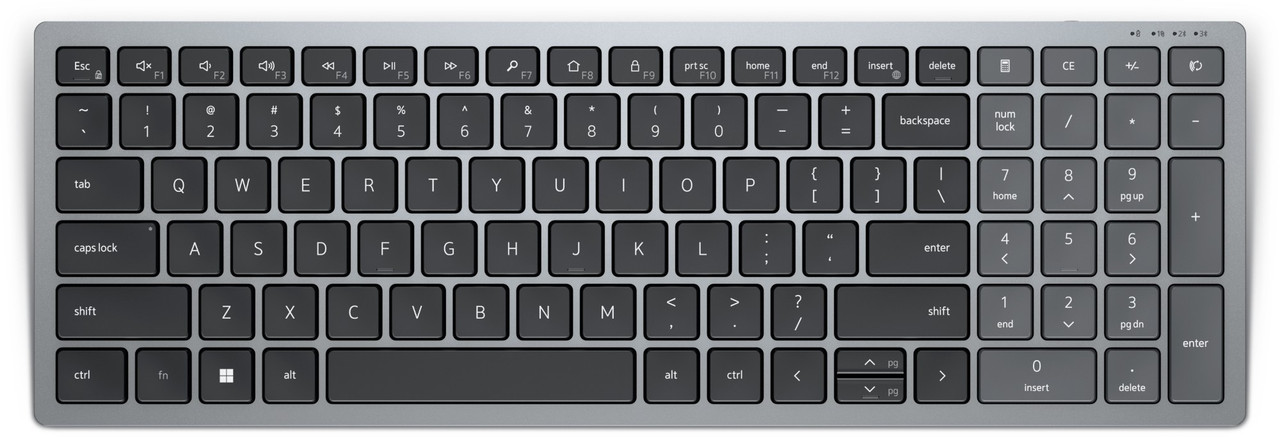 KB740-GY-R-US , DELL KB740 keyboard Office RF Wireless + Bluetooth QWERTY English Gray, Black