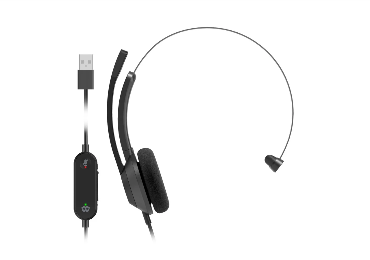 Cisco Headset 321 Wired Single On-Ear Carbon Black USB-A Head-band Office/Call center USB Type-A - HS-W-321-C-USB