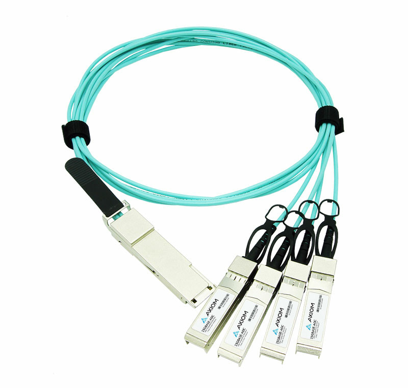 Axiom JNP-100G-AOCBO-3M-AX InfiniBand/fibre optic cable 118.1" (3 m) QSFP28 4x SFP28 Aqua color