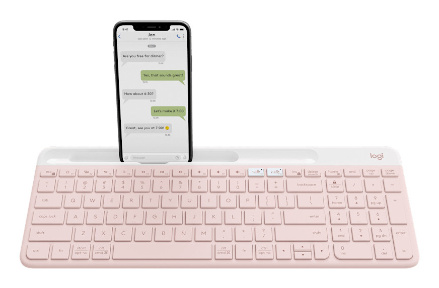 Logitech 920-011477 keyboard RF Wireless + Bluetooth English Rose