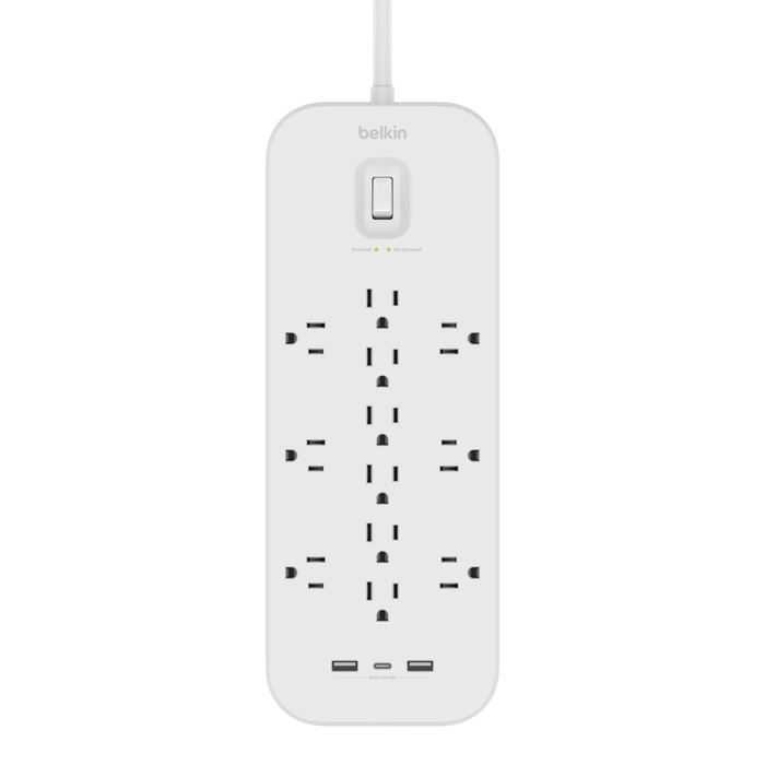 Belkin SRA007P12TT6 surge protector White 12 AC outlet(s) 110 - 125 V 70.9" (1.8 m)
