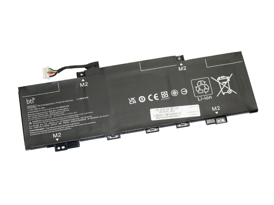 BTI PC03XL- industrial rechargeable battery Lithium-Ion (Li-Ion) 3750 mAh 11.55 V - PC03XL-BTI