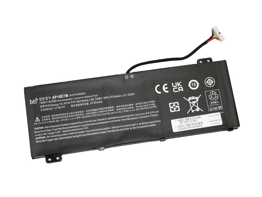 BTI AP18E7M- industrial rechargeable battery Lithium-Ion (Li-Ion) 3720 mAh 15.4 V - AP18E7M-BTI