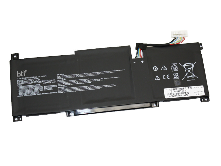 BTI BTY-M491-W- industrial rechargeable battery Lithium-Ion (Li-Ion) 4600 mAh 11.4 V - BTY-M491-W-BTI