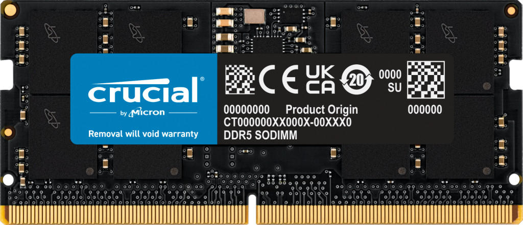 Crucial CT16G56C46S5 memory module 16 GB 1 x 16 GB DDR5 262-pin SO-DIMM ECC