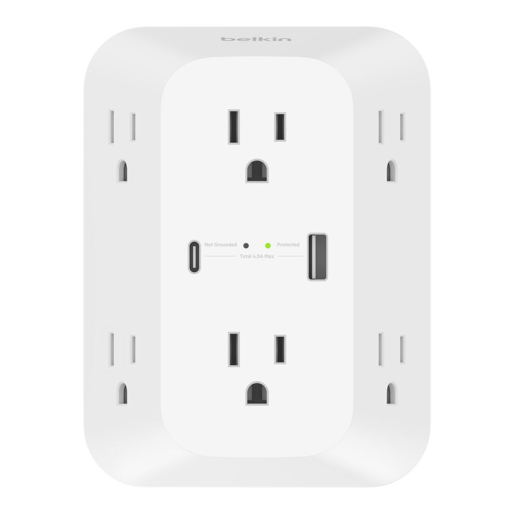 Belkin SRA008p6tt power extension 6 AC outlet(s) Indoor White