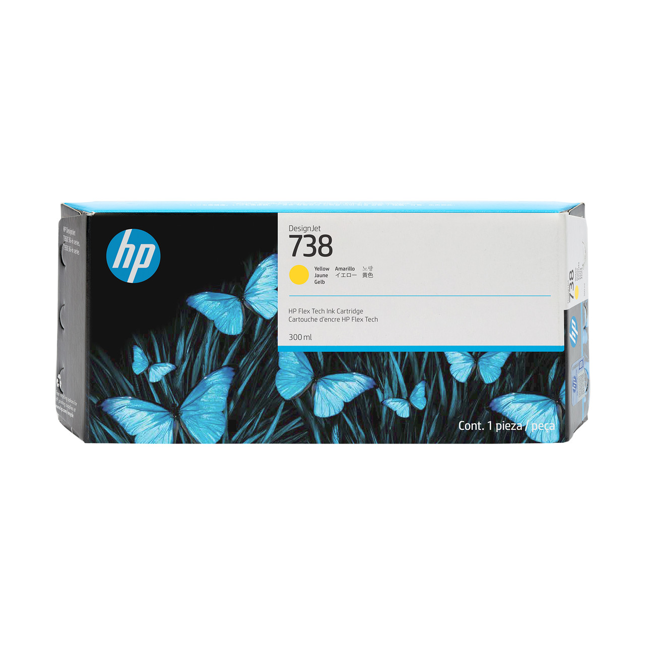 HP 738 300-ml Yellow DesignJet Ink Cartridge - 676M8A