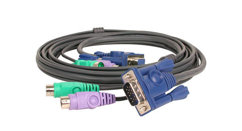 iogear Micro-Lite Bonded All-in-One PS/2, VGA 6 feet KVM cable Black 72" (1.83 m) - G2L5002P