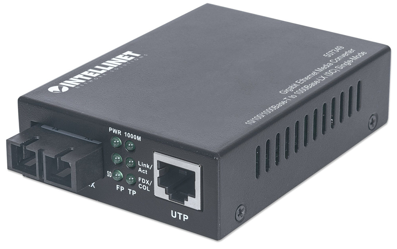 Intellinet 507349 network media converter 1000 Mbit/s 1310 nm Single-mode Black