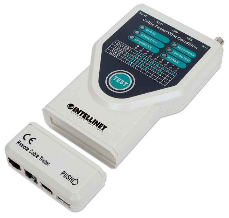 Intellinet 780094 network cable tester UTP/STP cable tester Gray