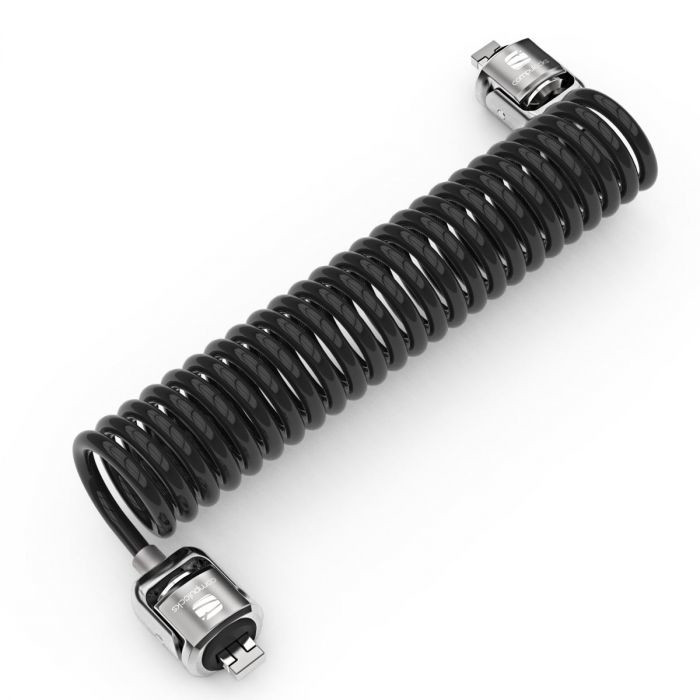Compulocks Dual Head Coiled Cable Keyed Lock cable lock Black - CL02H