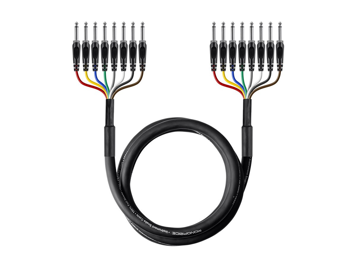 Monoprice 601496 audio cable 236.2" (6 m) 8 x 6.35mm Black