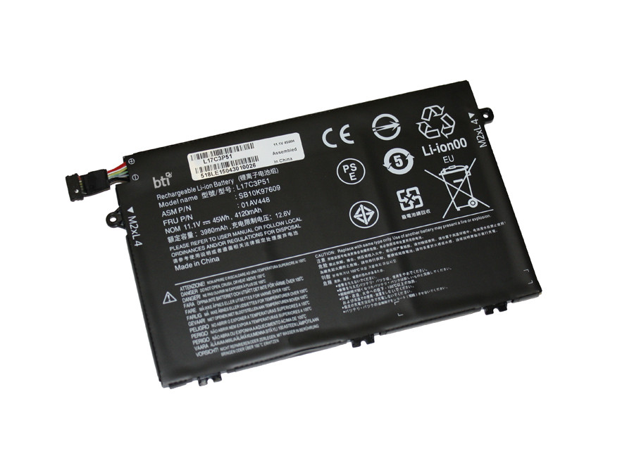 BTI 01AV445- industrial rechargeable battery Lithium-Ion (Li-Ion) 4120 mAh 11.1 V - 01AV445-BTI