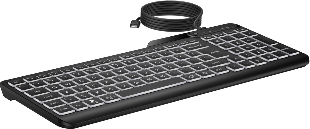 HP 405 Multi-Device Backlit Wired Keyboard - 7N7C1UT#ABA