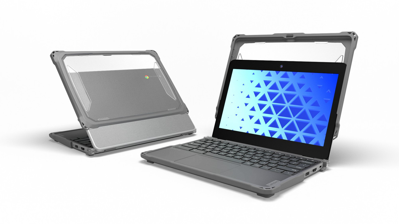 MAXCases EXTREME SHELL-F3 SLIDE CASE FOR LENOVO 100E G4 CHROMEBOOK 11 (VER 83G8 & 83G9 ON 11" Cover Gray, Transparent - LNESF3100EG4GRY