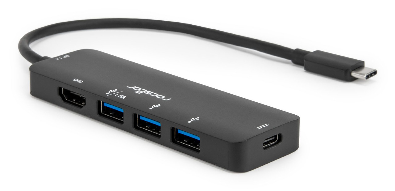 Rocstor Y10A308-B1 interface hub USB Type-C 5000 Mbit/s Black