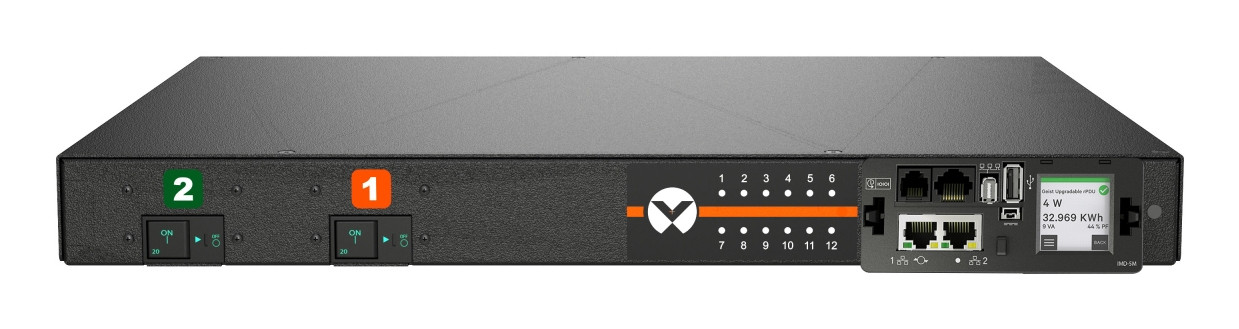 Vertiv Geist MNS5M1R6-12CF18-3TL6A0H10-S power distribution unit (PDU) 12 AC outlet(s) 0U Black - VP5N31A1