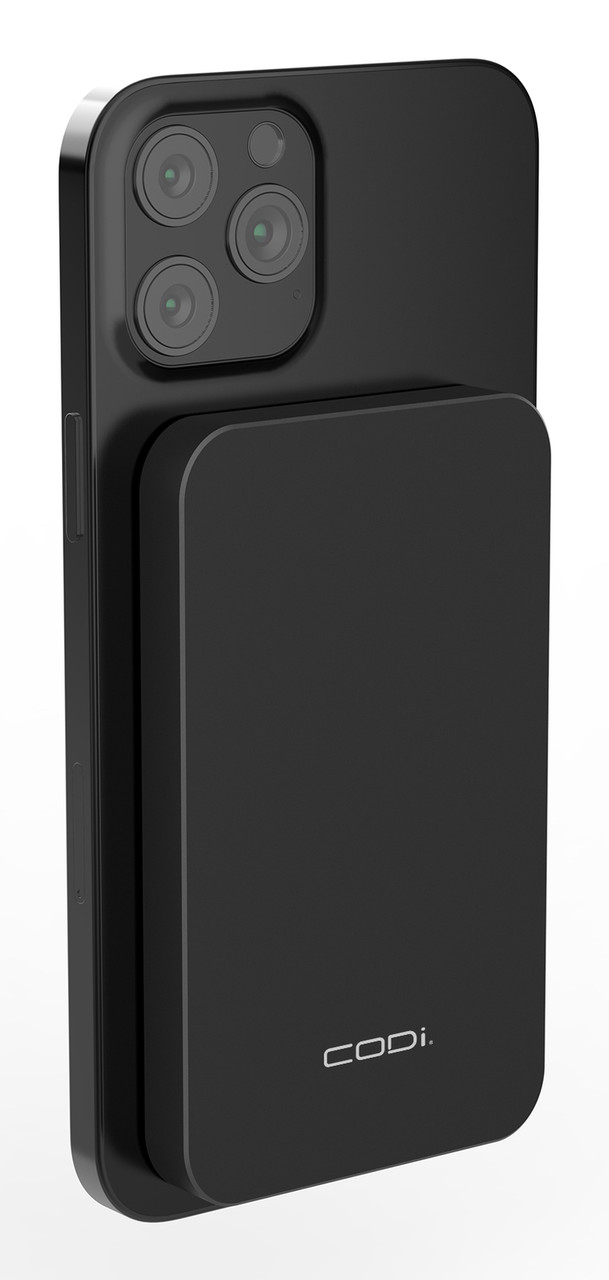 CODi PB005-CW power bank Lithium Polymer (LiPo) 5000 mAh Wireless charging Black