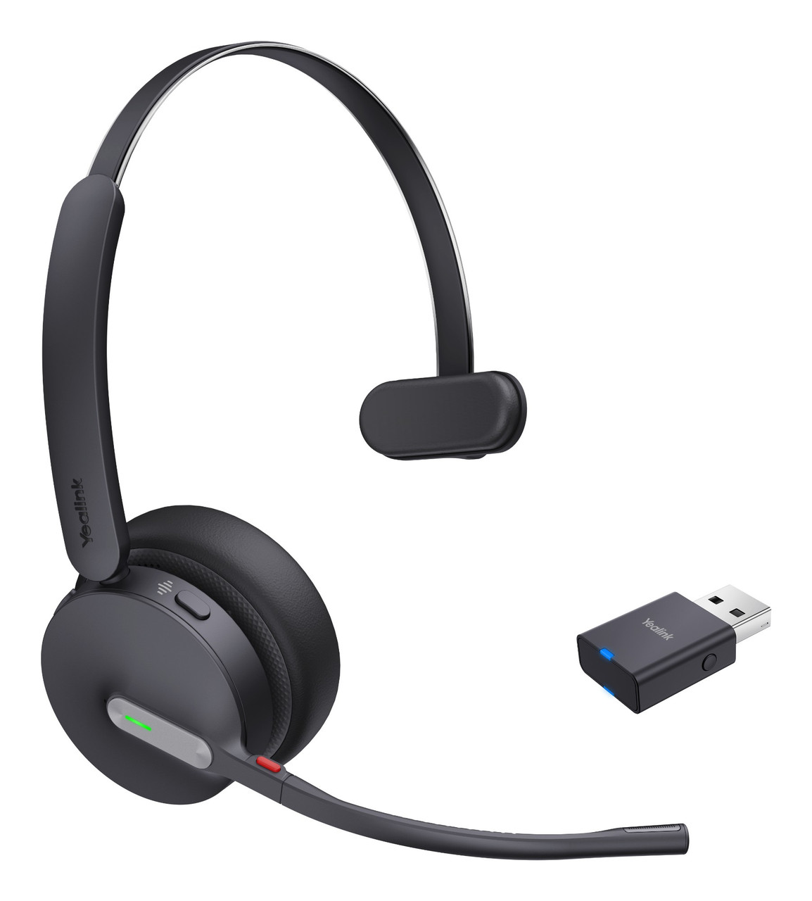 Yealink WH64 Hybrid Mono UC Headset Wireless Head-band Office/Call center Micro-USB Bluetooth Black - 1208688