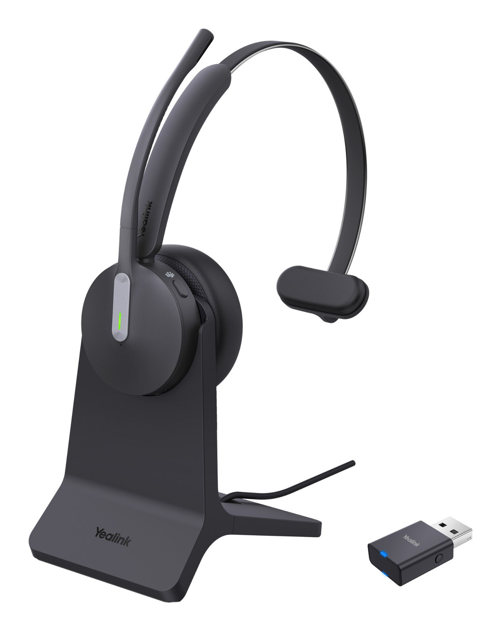 Yealink WH64 Hybird Mono with Charging Stand Teams Headset Wireless Head-band Office/Call center USB Type-C Bluetooth Black - 1208698