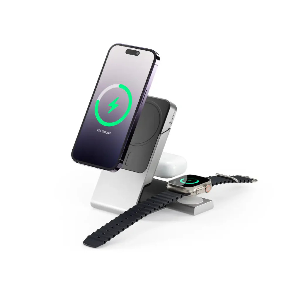 ALOGIC Matrix+ 3-in-1 5000 mAh Wireless charging Black, Silver - MSPBDDAWC-G