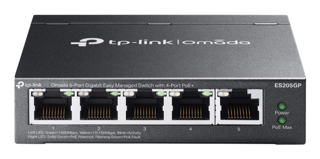 TP-Link Omada ES205GP network switch Managed Gigabit Ethernet (10/100/1000) Power over Ethernet (PoE) Black