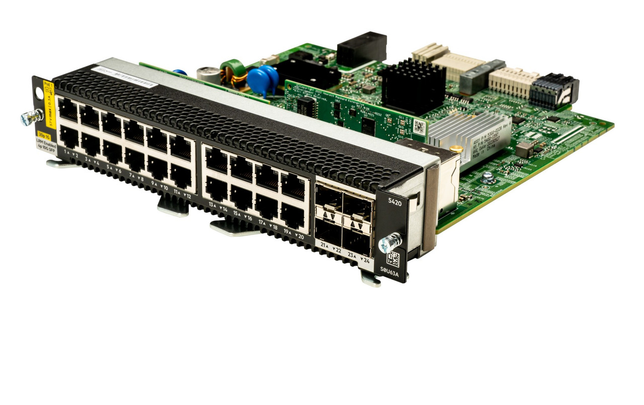 HPE Aruba Networking CX 5420 20p 10M/100M/1G Class4 PoE 4p SFP+ 1G/10G LRM Module - S0U63A