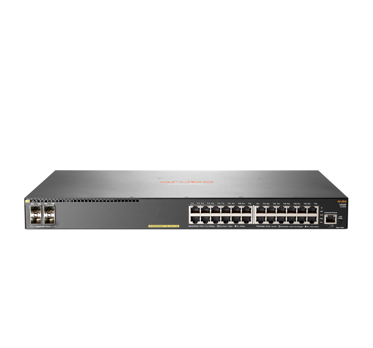 HPE Aruba Networking 2930F 24G PoE+ 4SFP+ Managed L3 Gigabit Ethernet (10/100/1000) Power over Ethernet (PoE) 1U - JL255A#ABA