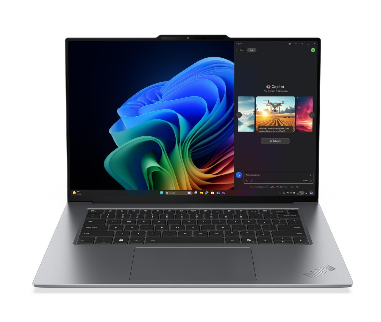 Lenovo ThinkPad X9-15 Gen 1 Aura Edition Copilot+ PC Intel Core Ultra 5 226V Laptop 15.3" 2.8K 16 GB LPDDR5x-SDRAM 512 GB SSD Wi-Fi 7 (802.11be) Windows 11 Pro English Gray - 21Q60026US