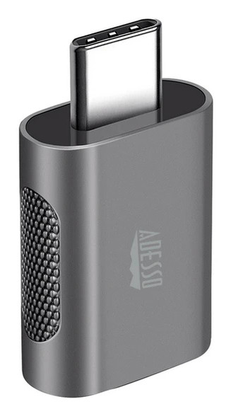 Adesso ADP-300-04 cable gender changer USB-C USB-A Gray