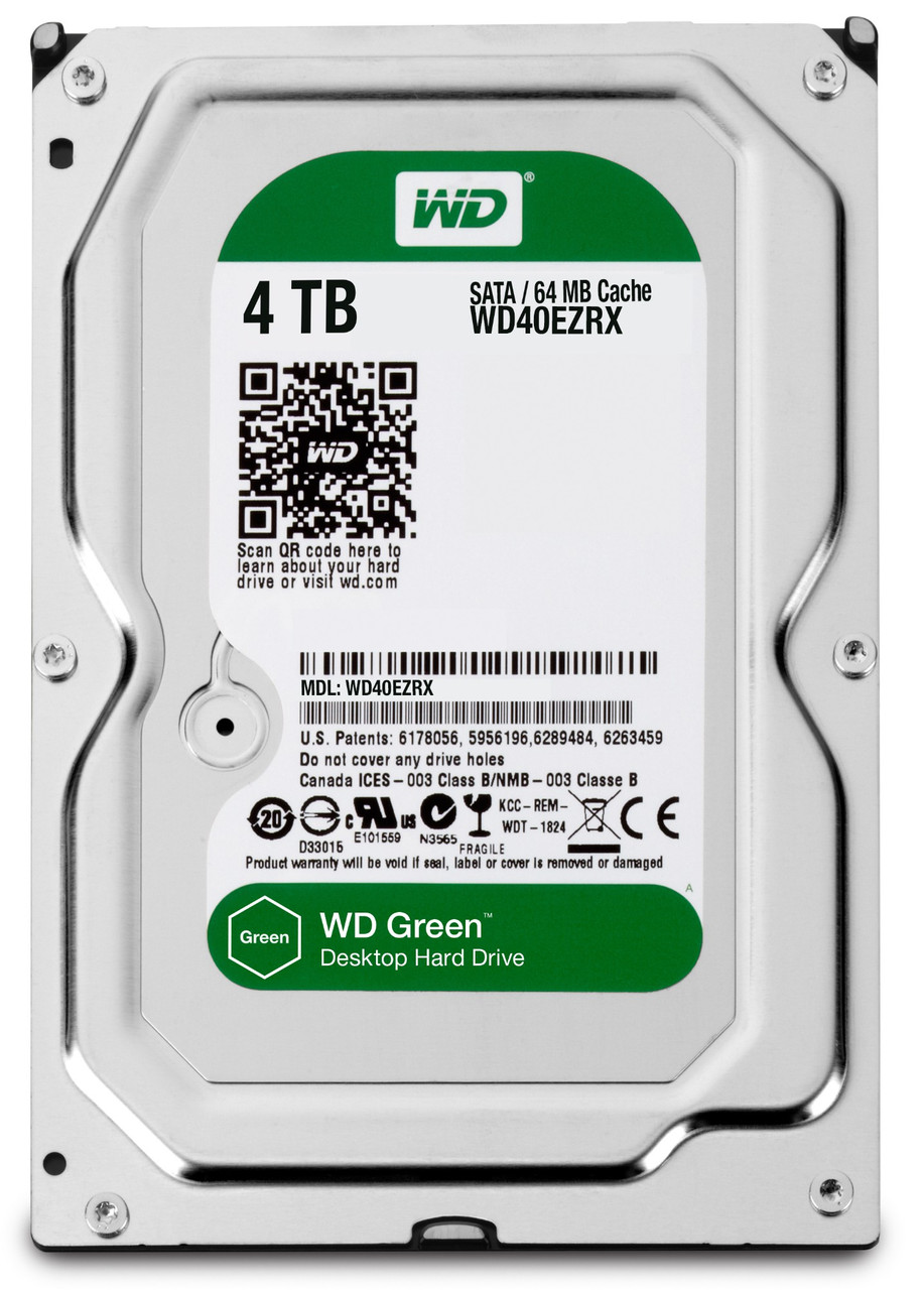 Western Digital Green 4TB internal hard drive Variable 64 MB 3.5" Serial ATA III - WD40EZRX