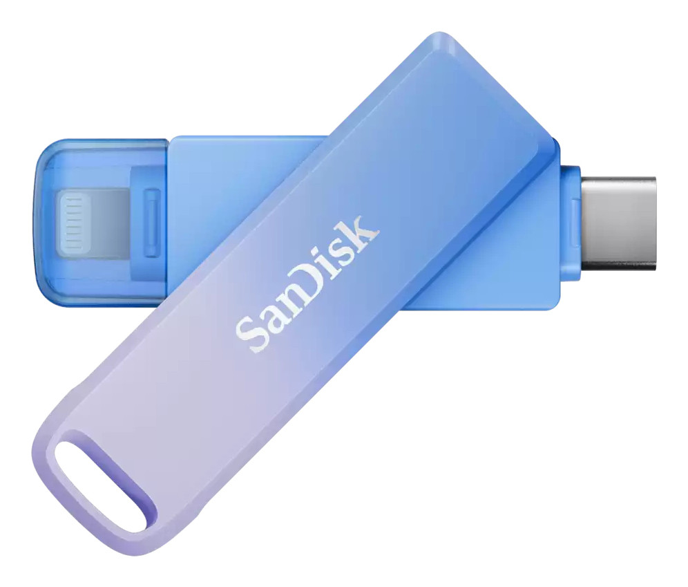 SanDisk Creator Phone Drive USB flash drive 256 GB USB Type-C / Lightning 3.2 Gen 1 (3.1 Gen 1) Blue, Lilac - SDIXD0N-256G-GN6TP