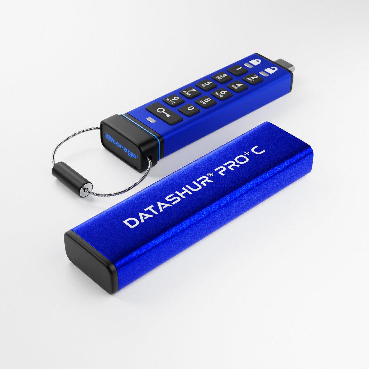 iStorage datAshur PRO+C USB flash drive 128 GB USB Type-C 3.2 Gen 1 (3.1 Gen 1) Blue - IS-FL-DA3C-256-128