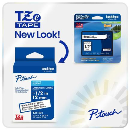 Brother TZE261G label-making tape Black on white TZe