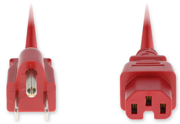AddOn Networks ADD-N5152C15H14G6FRD power cable Red 70.9" (1.8 m) NEMA 5-15P C15 coupler
